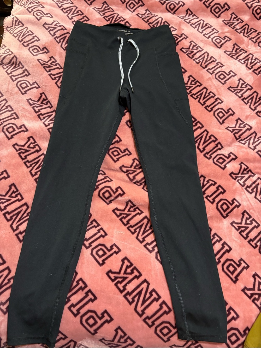 Yogalicious Black Track Joggers with Drawstring Waist